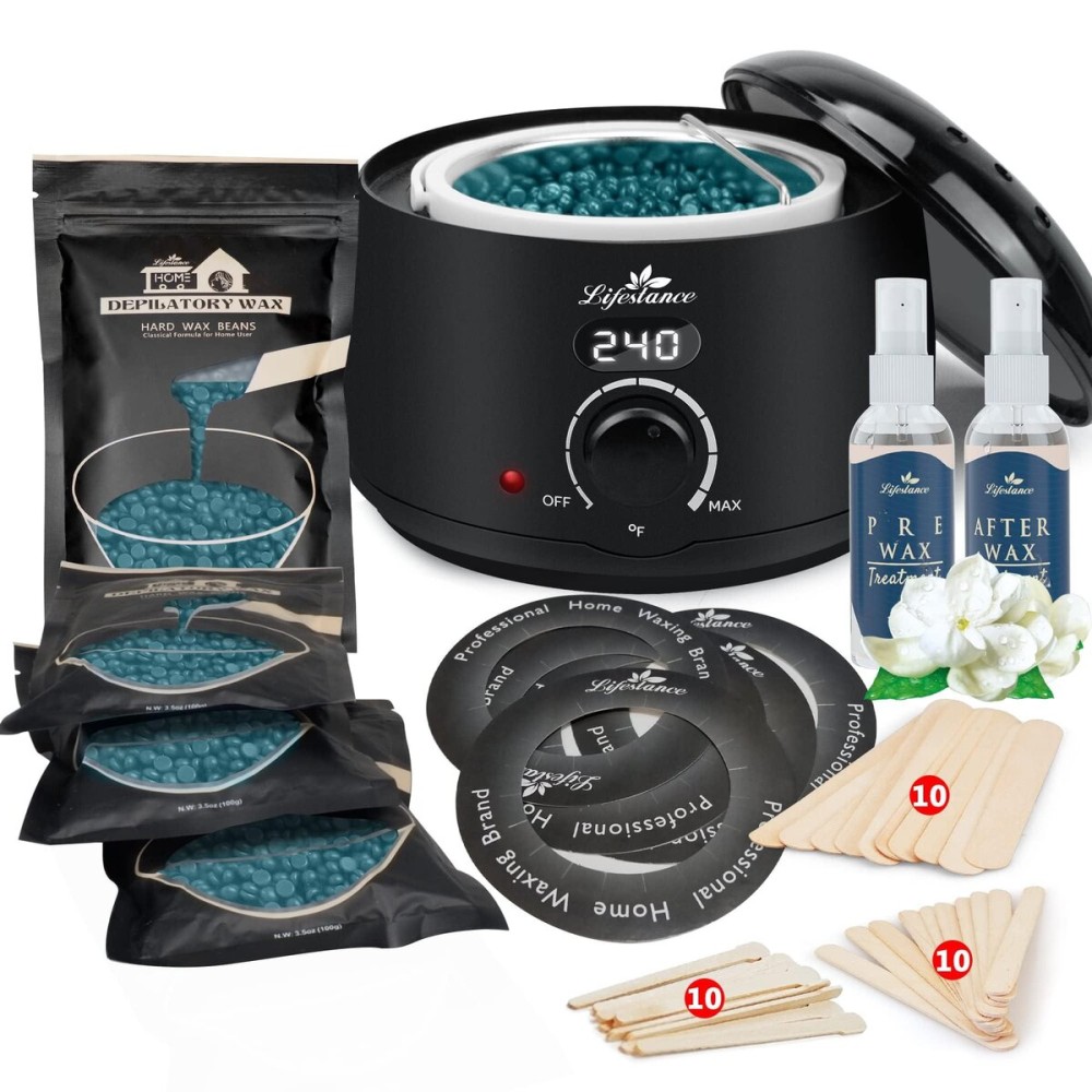 Lifestance Waxing Kit for Women & Men - L2 Digital Wax Pot Warmer, Brazilian & Bikini Hair Removal Kit with 14.1oz Hard Wax Beads & 42 Accessories, Professional for Face, Leg, Eyebrow, Body at Home Lifestance Waxing Kit for Women & Men - L2 Digital Wax Pot Warmer, Brazilian & Bikini Hair Removal Kit with 14.1oz Hard Wax Beads & 42 Accessories, Professional for Face, Leg, Eyebrow, Body at Home