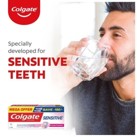 Colgate Sensitive Everyday Protection Toothpaste, Combo Pack of 160g (80g X 2), Specifically Developed for Sensitive Teeth & Healthy Gums, Colgate Toothpaste for Prevention of Cavities & Plaque