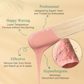 Bouvetan 1.3Lb/21oz Wax Beads for Brazilian, Eyebrow, Face, Bikini, Legs, Arms Waxing - 6 Packs with 10 Wax Spatulas for Women and Men Bouvetan 1.3Lb/21oz Wax Beads for Brazilian, Eyebrow, Face, Bikini, Legs, Arms Waxing - 6 Packs with 10 Wax Spatulas for Women and Men