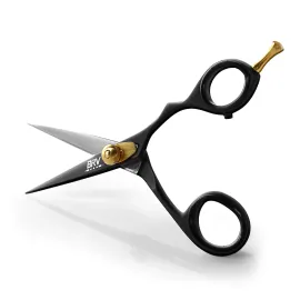 BRV MEN Professional Mustache & Beard Trimming Scissors - 5.5 | High Carbon Stainless Steel & Hammer Forged Mustache Scissors | Razor Sharp Facial Hair Trimming Shears (RIGHT HANDED - Black)