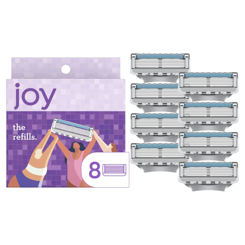 joy Womens Razor Blade Refills, 8 Count, Purple, Lubrastrip to Help Avoid Skin Irritation joy Womens Razor Blade Refills, 8 Count, Purple, Lubrastrip to Help Avoid Skin Irritation