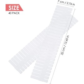 Flytianmy 40Pcs Drawer Dividers, Adjustable Drawer Organizer for Socks, Underwear, Makeup, Can Help Tidy Kitchen, Bedroom, Dresser White Flytianmy 40Pcs Drawer Dividers, Adjustable Drawer Organizer for Socks, Underwear, Makeup, Can Help Tidy Kitchen, Bedroom, Dresser White