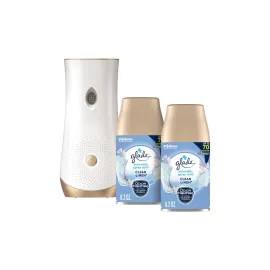Glade Automatic Spray Refill and Holder Kit, Air Freshener for Home and Bathroom, Clean Linen, 6.2 Oz, 2 Count