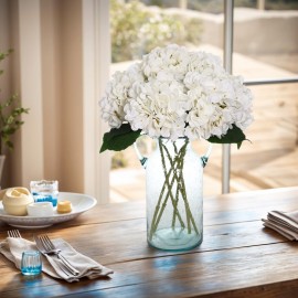 Kimura\'s Cabin 6pcs Fake White Flowers Artificial Silk Hydrangea Flowers Bouquets Faux Hydrangea Stems for Home Table Centerpieces Wedding Party Decoration (White) Kimura\'s Cabin 6pcs Fake White Flowers Artificial Silk Hydrangea Flowers Bouquets Faux Hydrangea Stems for Home Table Centerpieces Wedding Party Decoration (White)