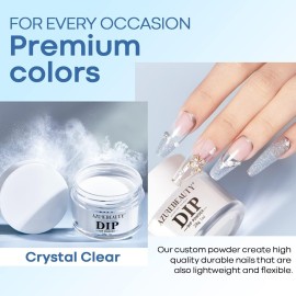 AZUREBEAUTY Clear Dip Powder for Nails, Essential Transparent Dipping Build Powder Crystal French Art Starter Manicure Beginner DIY Salon Home Gift, 1 Oz/28g AZUREBEAUTY Clear Dip Powder for Nails, Essential Transparent Dipping Build Powder Crystal French Art Starter Manicure Beginner DIY Salon Home Gift, 1 Oz/28g