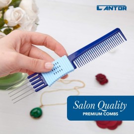 Cantor Lift Teasing Comb and Hair Pick 2 Pack, Stainless Steel Lifts - Anti Static Comb For All Hair Types