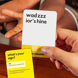 WHAT DO YOU MEME? Incohearent, The Guess The Gibberish Party Game by Relatable, A Funny Card Game for Adults, Great for Game Night Games, Includes 400 Cards, Instructions, and 1 Sand Timer WHAT DO YOU MEME? Incohearent, The Guess The Gibberish Party Game by Relatable, A Funny Card Game for Adults, Great for Game Night Games, Includes 400 Cards, Instructions, and 1 Sand Timer