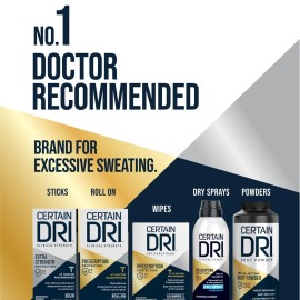 Certain Dri Everyday Strength Clinical Solid Antiperspirant, Hyperhidrosis Treatment for Men & Women, Long-Lasting 72hr Protection, Effective Sweat Control, Travel Friendly, Fresh Scent, 2.6oz, 3 Pack Certain Dri Everyday Strength Clinical Solid Antiperspirant, Hyperhidrosis Treatment for Men & Women, Long-Lasting 72hr Protection, Effective Sweat Control, Travel Friendly, Fresh Scent, 2.6oz, 3 Pack