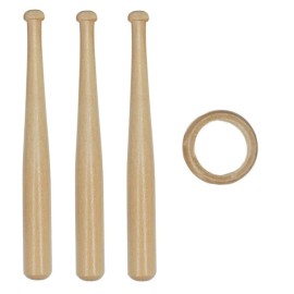 TIHOOD 2PCS Wooden Baseball Display Stand Holder -Consists of 3 Mini Baseball Bat