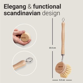 Vove | Bamboo Dish Brush | Long Lasting Brush with 3 Replacement Heads | Natural Bristle | Eco-Friendly | Wooden Dish Brush for Washing and Cleaning Pot Pan Dish Bowl | Vove | Bamboo Dish Brush | Long Lasting Brush with 3 Replacement Heads | Natural Bristle | Eco-Friendly | Wooden Dish Brush for Washing and Cleaning Pot Pan Dish Bowl |