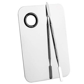 Sinen Professional Stainless Steel Makeup Palette Cosmetic Palette with Spatula Tool For Nail Art Eye Shadow Eyelash Makeup Professional Pigment Blending6 x 4 Inch Sliver Sinen Professional Stainless Steel Makeup Palette Cosmetic Palette with Spatula Tool For Nail Art Eye Shadow Eyelash Makeup Professional Pigment Blending6 x 4 Inch Sliver