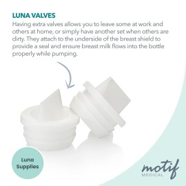 Motif Medical Replacement Breast Pump Valve for Motif Luna Breast Pump - Easy-to-Attach Breast Pump Duckbill Valves - Portable Motif Luna Pump Parts (2 Valves Included) Motif Medical Replacement Breast Pump Valve for Motif Luna Breast Pump - Easy-to-Attach Breast Pump Duckbill Valves - Portable Motif Luna Pump Parts (2 Valves Included)