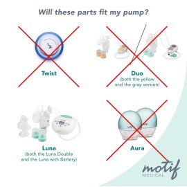Motif Medical Replacement Breast Pump Valve for Motif Luna Breast Pump - Easy-to-Attach Breast Pump Duckbill Valves - Portable Motif Luna Pump Parts (2 Valves Included) Motif Medical Replacement Breast Pump Valve for Motif Luna Breast Pump - Easy-to-Attach Breast Pump Duckbill Valves - Portable Motif Luna Pump Parts (2 Valves Included)