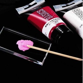 Pro Nail Art Painting Color Toning Glass Board Makeup Palette Eyelash Extension Adhesive Glue Pallet Glass Palette Stand2 x 4 Inch 