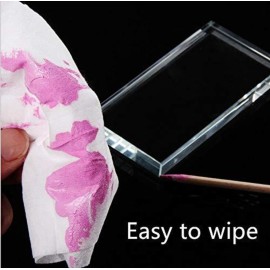 Pro Nail Art Painting Color Toning Glass Board Makeup Palette Eyelash Extension Adhesive Glue Pallet Glass Palette Stand2 x 4 Inch 