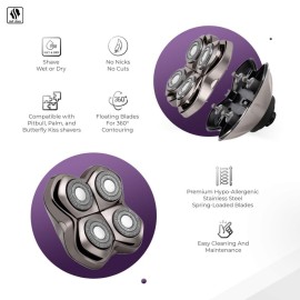 Skull Shaver Carver PRO 4 Head Replacement Blade - Premium Hypo-Allergenic Electric Razor Blade for Bald Head Shavers for Men/Women, Electric Shaver Blade Skull Shaver Carver PRO 4 Head Replacement Blade - Premium Hypo-Allergenic Electric Razor Blade for Bald Head Shavers for Men/Women, Electric Shaver Blade