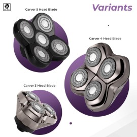 Skull Shaver Carver PRO 4 Head Replacement Blade - Premium Hypo-Allergenic Electric Razor Blade for Bald Head Shavers for Men/Women, Electric Shaver Blade Skull Shaver Carver PRO 4 Head Replacement Blade - Premium Hypo-Allergenic Electric Razor Blade for Bald Head Shavers for Men/Women, Electric Shaver Blade