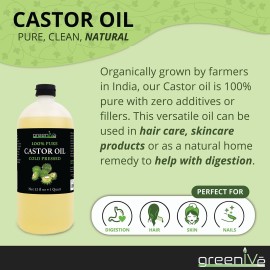GreenIVe Castor Oil Organically Grown 100% Pure 32oz Bottle Cold Pressed, Hexane Free, Eyelash and Eyebrow Growth Serum, Skin Moisturizer Detox and Wraps GreenIVe Castor Oil Organically Grown 100% Pure 32oz Bottle Cold Pressed, Hexane Free, Eyelash and Eyebrow Growth Serum, Skin Moisturizer Detox and Wraps
