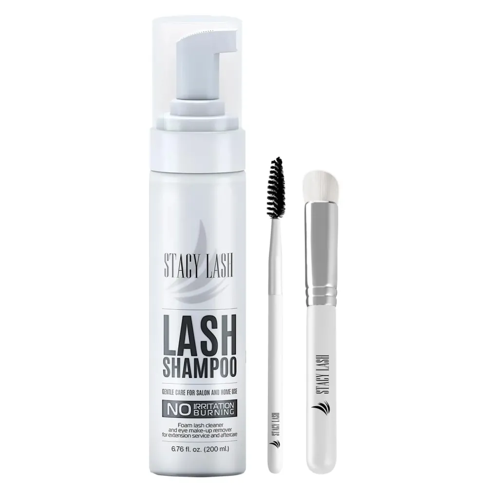 STACY LASH 6.76 fl.oz / 200ml Eyelash Extension Shampoo + Brush/Eyelid Foaming Cleanser/Wash for Extensions & Natural Lashes/Safe Makeup Remover/Supplies for Professional & Home Use STACY LASH 6.76 fl.oz / 200ml Eyelash Extension Shampoo + Brush/Eyelid Foaming Cleanser/Wash for Extensions & Natural Lashes/Safe Makeup Remover/Supplies for Professional & Home Use