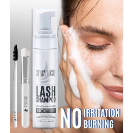 STACY LASH 6.76 fl.oz / 200ml Eyelash Extension Shampoo + Brush/Eyelid Foaming Cleanser/Wash for Extensions & Natural Lashes/Safe Makeup Remover/Supplies for Professional & Home Use STACY LASH 6.76 fl.oz / 200ml Eyelash Extension Shampoo + Brush/Eyelid Foaming Cleanser/Wash for Extensions & Natural Lashes/Safe Makeup Remover/Supplies for Professional & Home Use