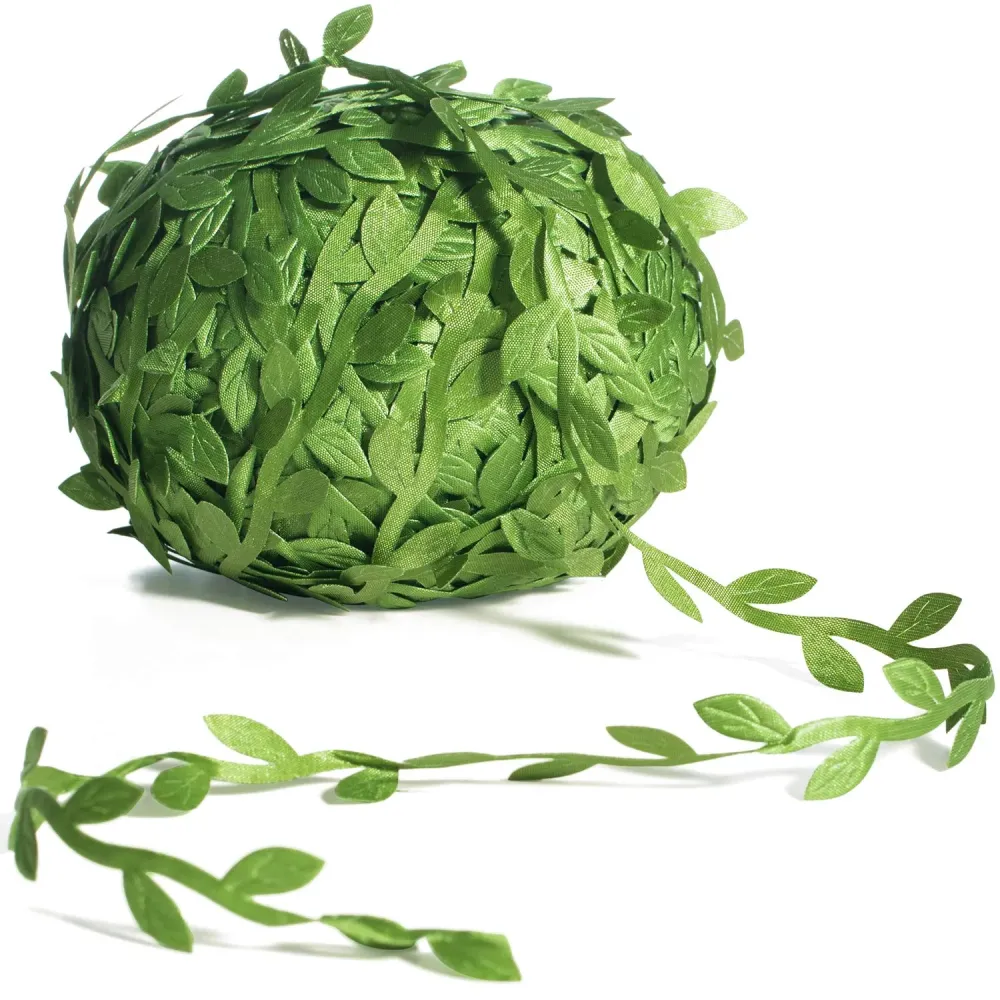 Naidiler 265 Ft Leaf Ribbon, Artificial Vines Leaves String Trim Ribbon Wild Jungle Botanical Greenery for Baby Shower Party Wedding Home Wreaths & DIY Craft Naidiler 265 Ft Leaf Ribbon, Artificial Vines Leaves String Trim Ribbon Wild Jungle Botanical Greenery for Baby Shower Party Wedding Home Wreaths & DIY Craft