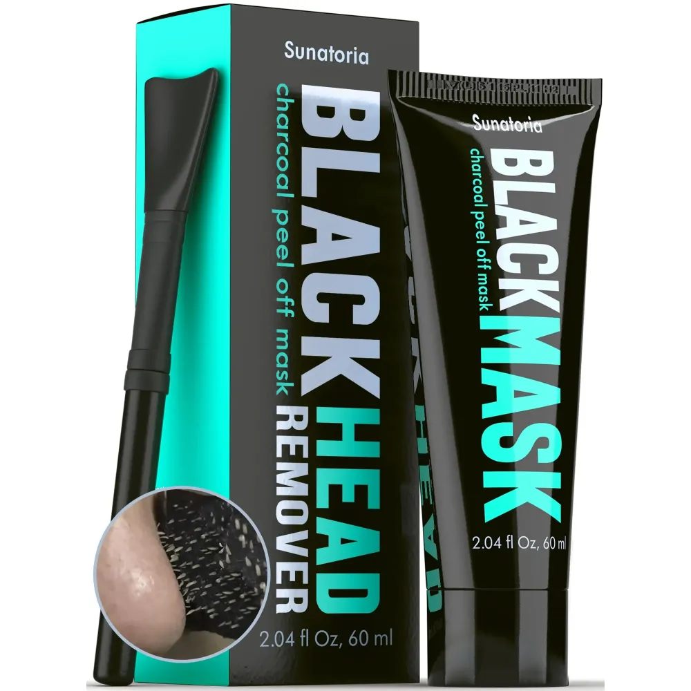 SUNATORIA Blackhead Remover Mask - for Women and Men - Activated Charcoal Peel Off Face Mask - Deep Pore Cleaner Nose Blackhead Remover Pore Release - Black Head Remover for Face