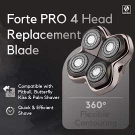 Skull Shaver Forte PRO 4 Head Replacement Blade for Pitbull, Butterfly kiss pro & Palm Shavers - Best Electric Shaver & Head Shaver Blade, Smooth Shave with Less Irritation