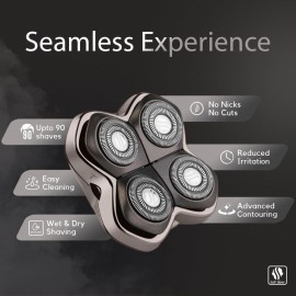 Skull Shaver Forte PRO 4 Head Replacement Blade for Pitbull, Butterfly kiss pro & Palm Shavers - Best Electric Shaver & Head Shaver Blade, Smooth Shave with Less Irritation