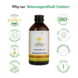 Kerala Ayurveda Balaswagandhadi Thailam - Ayurvedic Massage Oil for Body with Ashwagandha - Balances Vata and Pitta, Calms Mind, Nourishes Body & Tones Muscles, 6.76 Fl Oz Kerala Ayurveda Balaswagandhadi Thailam - Ayurvedic Massage Oil for Body with Ashwagandha - Balances Vata and Pitta, Calms Mind, Nourishes Body & Tones Muscles, 6.76 Fl Oz