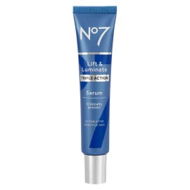 No7 Lift and Luminate Triple Action Face Serum - Anti-Wrinkle Collagen Peptide Serum with Vitamin C, Brightening Emblica, Pro Retinol, Hyaluronic Acid & Hibiscus for Skin Firming (30ml)