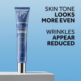No7 Lift and Luminate Triple Action Face Serum - Anti-Wrinkle Collagen Peptide Serum with Vitamin C, Brightening Emblica, Pro Retinol, Hyaluronic Acid & Hibiscus for Skin Firming (30ml) No7 Lift and Luminate Triple Action Face Serum - Anti-Wrinkle Collagen Peptide Serum with Vitamin C, Brightening Emblica, Pro Retinol, Hyaluronic Acid & Hibiscus for Skin Firming (30ml)