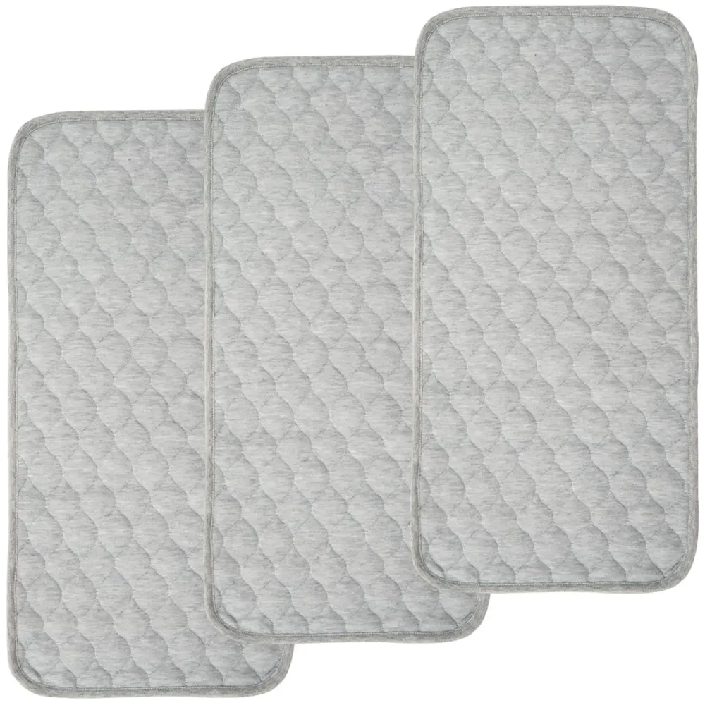 BlueSnail Quilted Thicker Waterproof Changing Pad Liners 3 Count(Gray 13 x 27)