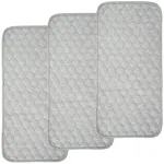 BlueSnail Quilted Thicker Waterproof Changing Pad Liners 3 Count(Gray 13 x 27)