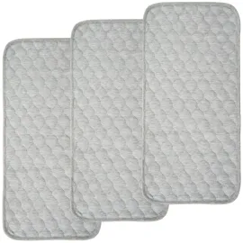BlueSnail Quilted Thicker Waterproof Changing Pad Liners 3 Count(Gray 13 x 27)