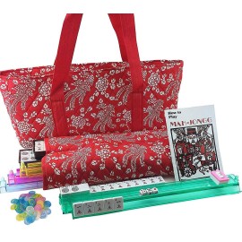 166 Tiles American Mahjong Set Red Phoenix Soft Ba..