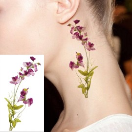 COKTAK 12Pieces/Lot 3D Watercolor Lavender Flower Temporary Tattoos For Women Body Art Arm Fake Flora Adults TattooSticker Waterproof Girls Tatoos COKTAK 12Pieces/Lot 3D Watercolor Lavender Flower Temporary Tattoos For Women Body Art Arm Fake Flora Adults TattooSticker Waterproof Girls Tatoos