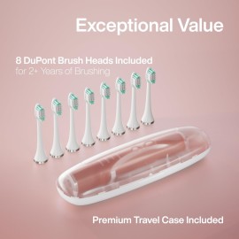 Aquasonic Vibe Series Ultra-Whitening Toothbrush - ADA Accepted Electric Toothbrush - 8 Brush Heads & Travel Case - 40,000 VPM Motor & Wireless Charging - 4 Modes w Smart Timer - Satin Rose Gold Aquasonic Vibe Series Ultra-Whitening Toothbrush - ADA Accepted Electric Toothbrush - 8 Brush Heads & Travel Case - 40,000 VPM Motor & Wireless Charging - 4 Modes w Smart Timer - Satin Rose Gold
