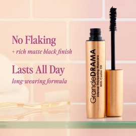 Grande Cosmetics GrandeDRAMA Intense Thickening Mascara with Castor Oil, Volumizing, Conditioning, Buildable Formula Grande Cosmetics GrandeDRAMA Intense Thickening Mascara with Castor Oil, Volumizing, Conditioning, Buildable Formula