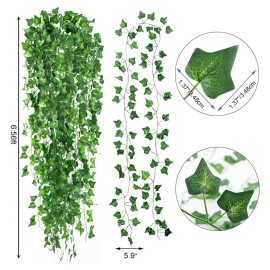 CEWOR 14 Pack 98 Feet Fake Ivy Leaves Artificial Garland Greenery Hanging Plant Vine for Bedroom Wall Decor Wedding Party Room Aesthetic Stuff CEWOR 14 Pack 98 Feet Fake Ivy Leaves Artificial Garland Greenery Hanging Plant Vine for Bedroom Wall Decor Wedding Party Room Aesthetic Stuff