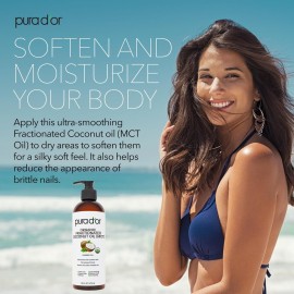 PURA D\'OR 16 Oz ORGANIC Fractionated Coconut Oil - MCT Oil - 100% Pure & Natural USDA Certified Cold Pressed Carrier Oil - Unscented, Hexane Free Moisturizer For Face, Skin & Hair Tonic - Men & Women PURA D\'OR 16 Oz ORGANIC Fractionated Coconut Oil - MCT Oil - 100% Pure & Natural USDA Certified Cold Pressed Carrier Oil - Unscented, Hexane Free Moisturizer For Face, Skin & Hair Tonic - Men & Women
