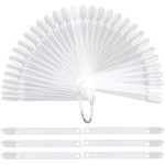 200 Pcs Oval Nail Swatch Sticks Fan-shaped Nail Polish Sample Sticks with Metal Split Ring for Nail Color Display, Clear