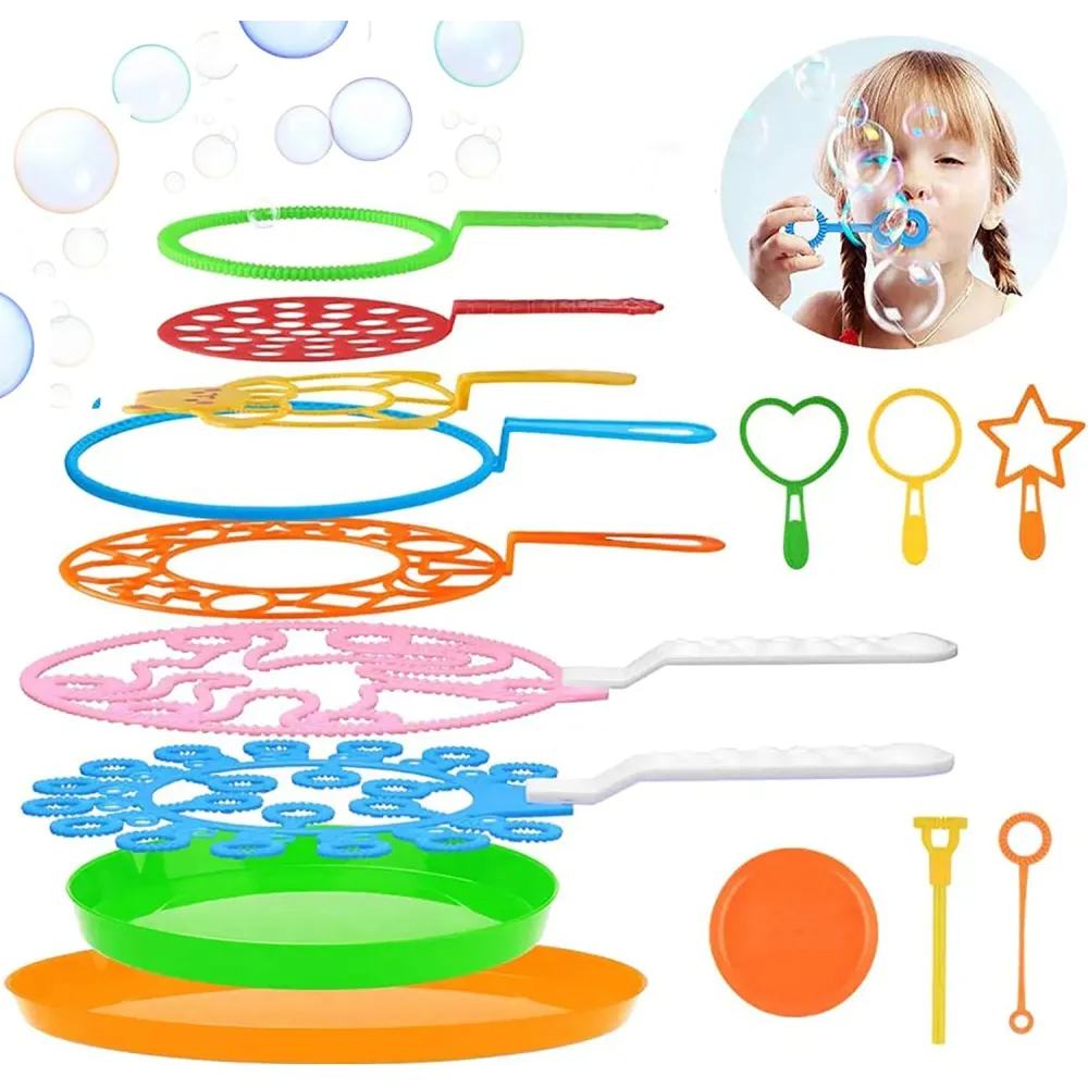 B bangcool Bubble Wands Set - Big Bubbles Wand Funny Bubbles Maker with Tray, Nice for Outdoor Playtime & Birthday Party & Games, Suitable for All Age People B bangcool Bubble Wands Set - Big Bubbles Wand Funny Bubbles Maker with Tray, Nice for Outdoor Playtime & Birthday Party & Games, Suitable for All Age People