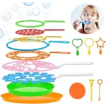 B bangcool Bubble Wands Set - Big Bubbles Wand Funny Bubbles Maker with Tray, Nice for Outdoor Playtime & Birthday Party & Games, Suitable for All Age People