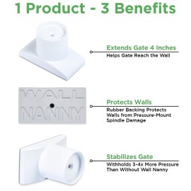 Wall Nanny Extender -4 Inch Baby Gate Extension Guard (Made in USA) Extends Pressure Mounted Gates - Protects Walls, Stabilizes Gate, for Child, Pet Gate & Dog Gate, Protector Works on Stairs, 4 Pack Wall Nanny Extender -4 Inch Baby Gate Extension Guard (Made in USA) Extends Pressure Mounted Gates - Protects Walls, Stabilizes Gate, for Child, Pet Gate & Dog Gate, Protector Works on Stairs, 4 Pack
