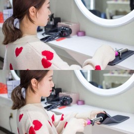 Heat Resistant Mat for Hair Tools, Silicone Heat Mat & Holder for Curling Iron, Professional Portable Travel Flat Iron Mat Pad Pouch Case Cover for Countertop