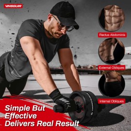 Vinsguir Ab Roller Wheel, Abs Workout Equipment for Abdominal & Core Strength Training, Exercise Wheels for Home Gym, Fitness Equipment for Core Workout with Knee Pad Accessories Vinsguir Ab Roller Wheel, Abs Workout Equipment for Abdominal & Core Strength Training, Exercise Wheels for Home Gym, Fitness Equipment for Core Workout with Knee Pad Accessories