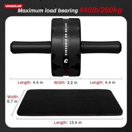 Vinsguir Ab Roller Wheel, Abs Workout Equipment for Abdominal & Core Strength Training, Exercise Wheels for Home Gym, Fitness Equipment for Core Workout with Knee Pad Accessories Vinsguir Ab Roller Wheel, Abs Workout Equipment for Abdominal & Core Strength Training, Exercise Wheels for Home Gym, Fitness Equipment for Core Workout with Knee Pad Accessories