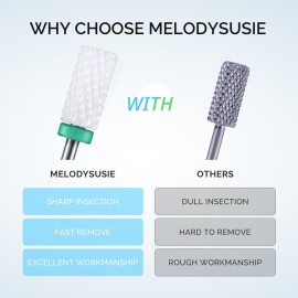 MelodySusie Ceramic Nail Drill Bits Set, 3/32\'\' (2.35mm) Professional Acrylic Nail File Drill Bit for Manicure Pedicure Cuticle Gel Nail Polishing 7Pcs MelodySusie Ceramic Nail Drill Bits Set, 3/32\'\' (2.35mm) Professional Acrylic Nail File Drill Bit for Manicure Pedicure Cuticle Gel Nail Polishing 7Pcs