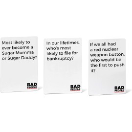 BAD PEOPLE Party Game - White Expansion - 100 New Question Cards for The Hilarious Adult Card Game for Fun Parties & Board Games Night with Your Group - Find Out What Your Friends Really Think of You BAD PEOPLE Party Game - White Expansion - 100 New Question Cards for The Hilarious Adult Card Game for Fun Parties & Board Games Night with Your Group - Find Out What Your Friends Really Think of You