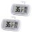 Digital Refrigerator Thermometer 2 Pack Fridge Freezer Room Thermometer Waterproof Large LCD Display Max/Min Record Function, White